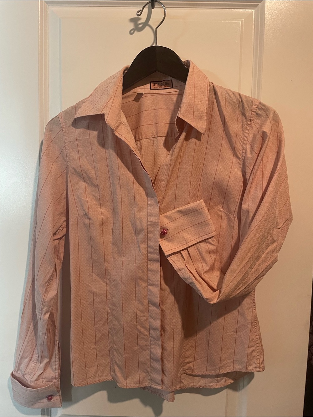 Thomas Pink Pale Pink Patterned Dress Shirt